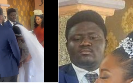 Nigerian man shares photo of his reaction after his brother's bride Failed to recite vows three times