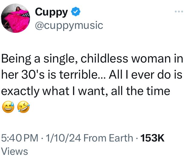 "Being a single, childless woman in her 30’s is terrible" - DJ Cuppy 
