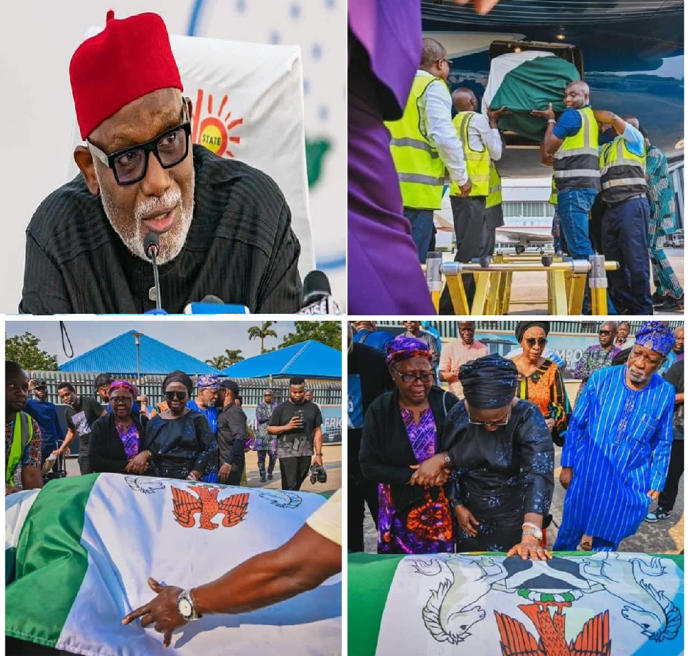 Late Governor Rotimi Akeredolu's Body Returns Home from Germany: Emotional Scenes at the Arrival (Photos)