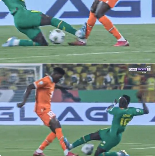 Sadio Mane's Controversial Tackle Escapes Red Card, Sparks Fan Outrage in AFCON Clash