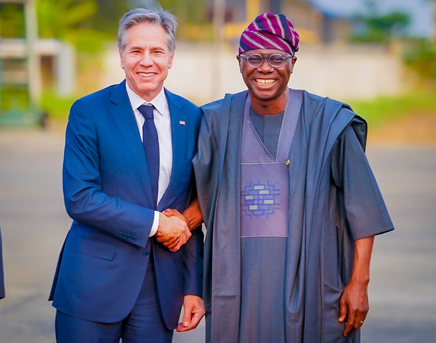 Governor Sanwo-Olu Welcomes US Secretary of State Blinken to Lagos