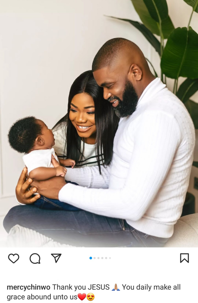 Mercy Chinwo and Pastor Blessed proudly reveal first pictures of their baby