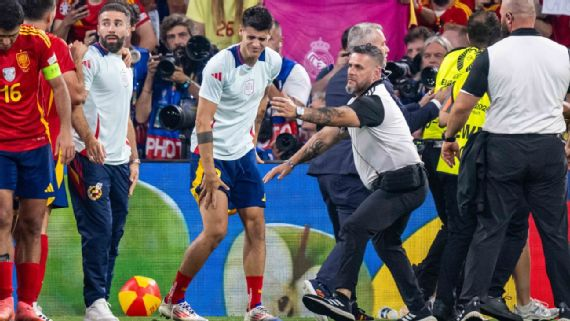 Spain's Álvaro Morata Suffers Injury Scare After Collision with Security Guard Post-Semi-Final Victory