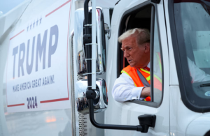 Trump Rides Garbage Truck in Green Bay Rally, Hits Back at Biden’s “Garbage” Comment on Supporters