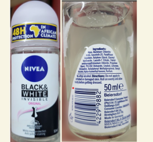 Nivea BLACK & WHITE invisible roll-on deodorant